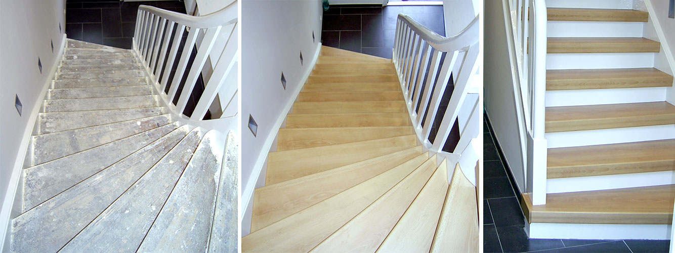 Treppe renovieren mit Laminatstufen